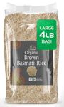 Jiva Organic Brown Basmati Rice 4 Pound Bag - Premium Quality from India