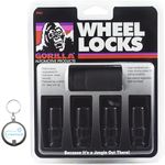 Gorilla Automotive Wheel Lock 76641NBC, 14mm x 1.50 Wheel Locks for Cars with Wheel Lock Key, Set of 4 Locking Lug Nuts, Black Chrome with a Lumintrail Keychain Light