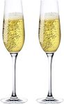 bellemax 200 ML Champagne Flut Glass, Red or White Wine Glass for Kitchen, Party, Gift, All Purpose Long Steam Champagne Glass Set of (2)