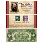 American Coin Treasures The Jefferson Tribute Collection with Rare Dollar 2 Bill