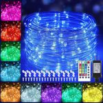 120 LED Rope Lights Outdoor Waterproof, 40ft 16 Colors Changing Outdoor String Lights Waterproof Fairy Lights with Remote Timer, Twinkle Christmas Outdoor Lights for Wedding Garden Patio Party Indoor