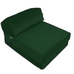 Futon Fusion Velvet Futon Fold Out Z Bed for Adults & Kids - Ergonomic Design, Soft and Lightweight Sleepover Single Sofa Chair Bed Mattress for living room (Green)