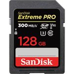 SanDisk 128GB Extreme PRO SDXC card, SD Card, V90 Memory Card, 8K, 4K and Full HD Video, up to 300 MB/s, Shock, Temperature, Water and X-Ray Proof, UHS-II, Class 10, U3,