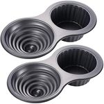 Tosnail 2 Pack Non-Stick Giant Cupcake Pan, Jumbo Muffin Pan, Large Cupcake Mold for Birthday Party