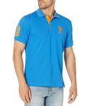 U.S. Polo Assn. Men's Short-Sleeve Polo Shirt with Applique, Sonic Blue, S