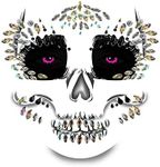 Neva Nude Skull Face Crystal Jewel Sparkly Face Sticker for Festivals, Raves, Parties, Lingerie and More, Medical Grade Adhesive, Waterproof and Sweatproof, Made in USA