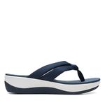 Clarks Women's Arla Kaylie Flip Flop, Navy Textile, 4 UK