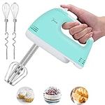 Hand Mixer Electric 7 Speeds, Lychee Portable Kitchen Aid Mixer Handheld Blender with Beaters, Whisks and Dough Hooks for Easy Whipping, Baking, Cake (Green)