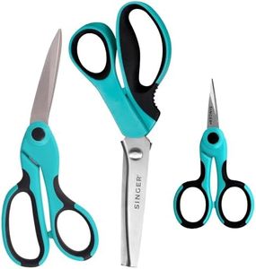 SINGER ProSeries Scissors Set - 9” Pinking Shears, 8.5” Heavy Duty Scissors & 4.5” Detail Scissors - Stainless Steel, Comfort Grip for Quilting, Dressmaking & Tailoring - Professional Cutting Tools