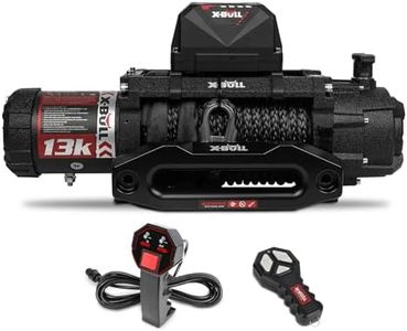 X-BULL Electric Winch 13000 lb. Load Capacity with 79ft Synthetic Rope and Hawse Fairlead 12V IP68 Waterproof, Wired and Wireless Remote for 4WD 4x4 Off-Road Vehicle Truck Jeep