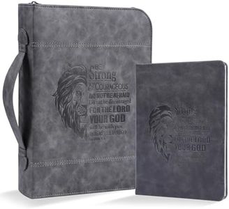 Faithful Hers Bible Covers for Women Mens Bible Case Set with Notebook Church Bag Bible Study Book Case with Handle Lightweight Zipper Tote Bible Carrying Bags Christmas Gift