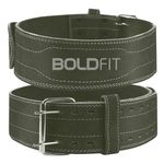 Boldfit Gym Belt for Men Workout Lever Deadlift Belt for Gym Leather Weight lifting Belts, Gym Belt for Women Workout, Powerlifting Belt for Men Exercise Belt, Gym Lifting Belt for Back - S/M Green