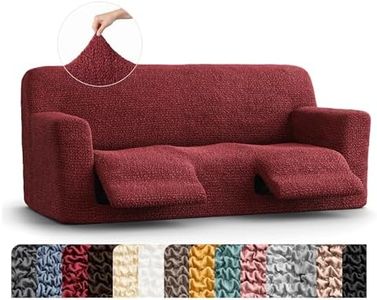 PAULATO BY GA.I.CO. Recliner Sofa Cover - Reclining Couch Slipcover - Soft Polyester Fabric Slipcover - 1-Piece Form Fit Stretch Furniture Protector - Microfibra Collection - Burgundy (Couch Cover)