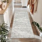 Homcomodar Distressed Runner Rug for Hallway 60x150cm Vintage Kitchen Rugs Non Slip Floor Carpet Runner Washable Area Rug Runner for Bedroom Laundry Room