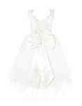 FEESHOW Girls' Spaghetti Straps Lace Flower Communion Wedding Tulle Dress White 7-8