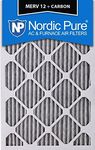 Nordic Pure 20x25x2PM12C-3 Pleated MERV 12 Plus Carbon AC Furnace Filters (3 Pack), 20x25x2"