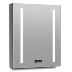 Bathlink Medicine Cabinet with Lights, Lighted Medicine Cabinet with Clock, LED Lights Medicine Cabinet with Mirror, 20"×26"×5", Temperature&Time Display, Defog, Adjustable Light, Left Hinge