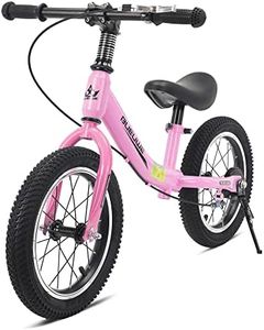 GASLIKE Draisienne Enfants pour garçons et Filles de 5-8 Ans, Vélo sans pédales 16 Pouces avec Freins, Siège Réglable et Pneus Pneumatiques, Cadre en Acier Au Carbone Léger avec Support (C)