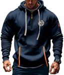 DNKZWUPUP Tactical Hoodies for Men Casual Quarter Zip Up Graphic Sweatshirt Pullover Vintage Workout Outfits with Pockets Military Sweatshirt Sweater Jacket Outfits Clothes Navy USA START 5XL