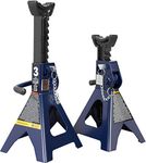 TCE AT43002AU Torin Steel Jack Stands: Double Locking, 3 Ton (6,000 lb) Capacity, Blue, 1 Pair