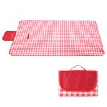 Kuber Industries Pack of 2 Picnic Mat | Foldable Blanket for Picnic | Water Resistant Handy Mat | Portable Mat for Outdoor | Bag Design Picnic Mat | JY2208 | Red