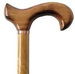 Gents Wooden Scorched Derby Cane with Collar Walking Stick with Natural Wood Stain 94cm (37") Height