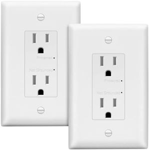 LIDER Surge Protector Receptacle, Tamper-Resistant, 15A, UL Listed, 2-Pack