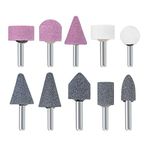 sourcing map Abrasive Stone Points Set Grinding Wheel Polishing Head Bit with 6mm Shank 1 Set (10Pcs)