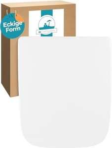 Calmwaters® Antibakterieller WC Sitz für Keramag Renova Nr. 1 Plan 202150 & 202160, Toilettensitz mit Absenkautomatik, Duroplast Klositz, Toilettendeckel abnehmbar, überlappend, Weiß, 26LP3461