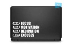 SIGN EVER Focus Motivation Dedication Quotes Stickers for Laptop Skin 15.6 14 13 Inches and All Models Laptop Stickers L x H 10.00 cm x 15.50 cm Pack of 2