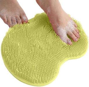 Shower Foot Scrubber Mat with Non-Slip Suction Cups, Shower Foot and Back Scrubber Massage Pad, Shower Foot Scrubber Mat Back Washer for Men and Women