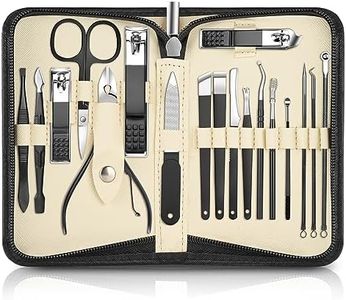 Manicure Set 18pcs,DUAIU Manicure Pedicure Tools Kit,Nail Clipper Set Gifts for Women/Men,Stainless Steel Nail Set Manicure For Toe and Finger Nails Grooming Care with Zipper Bag