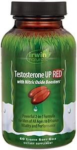 Irwin Naturals Testosterone UP RED with Nitric Oxide Boosters 2-in-1 Vitality & Performance Enhancer, 60 Liquid Soft-Gels