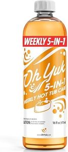 Oh Yuk 5-in-1 Weekly Hot Tub Care – All-in-One Spa Cleaner, Clarifier, Conditioner – Helps Control pH Balance & Combats Buildup – Hot Tub Chemicals for All Types Including Inflatable & Portable –16oz