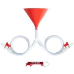 SMOQIO Beer Bong Funnel with Valve, Double Header, Bonus Bottle Opener, 1 Pack