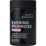 Sports Research Evening Primrose Oil (500mg) Cold-Pressed with No fillers or Artificial Ingredients, Non-GMO Tested - Gluten & Soy Free (240 Liquid Softgels)