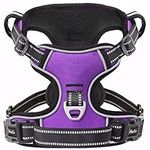 HEELE Dog Harness Dog Harness Medium No Pull Dog Vest Harness with Soft Padded Handle Dog Harness Reflective Dog Harness for Outdoor Training Walking, Purple, M