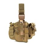 Ddartsgo Tactical Drop Leg Holster 900D Military Tactical MOLLE Pistol Handgun Thigh Holster Platform Panel for Glock 17 18 19 26 34 and More (Khaki)