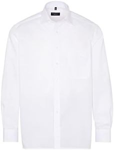 eterna Men's Plain Poplin Shirt Comfort Fit, White, 34 AU