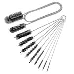 10Pcs Flexible Drain Brush and Straw Cleaner Brush Set,Pipe Cleaners Brush,61Inch Stainless Steel Double-Ended Hose Brush and 8.2Inch Nylon Long CPAP Tube Cleaning Brush for Home Kitchen Sink Plumbing