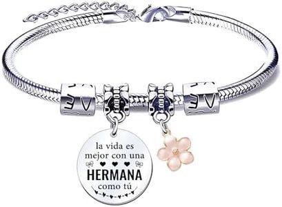 QTQTLP Pulsera Hermana Regalo de Hermana Regalo de Hermana mayor Regalo de Cumpleaños Hermana Pulsera Acero Inoxidable Hermana Pulsera Personalizada Mujer Hermana Pulsera a la Mejor Hermana (1)