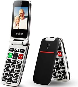 artfone CF241 Senior Flip Mobile Phone Unlocked, Big Button Mobile Phone for Elderly with Dual SIM and 2.4" Large Screen(Black)
