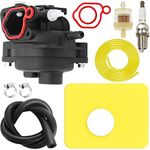 ZAMDOE 799583 593261 Carburetor Air Filter Kit for Briggs & Stratton 591160 595656 591979 300E 450E 500E 550EX 125cc 140cc 08P502 09P602 Series Lawn Mower Engines Parts, with Fuel lines Spark Plug