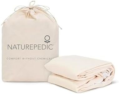 Naturepedic Organic Waterproof Mattress Protector Pad - Washable & Reusable Fitted Stretch Knit Mattress Cover - Highly Absorbent Bed Incontinence Pads - Breathable Fitted Cover for Queen, 9"-16"