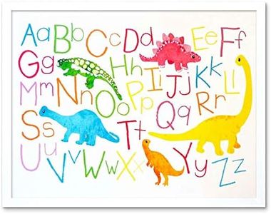 Paintings Drawing Children Kids Dinosaur Alphabet Colour Cute Art Print Framed Poster Decor 12X16 Inch