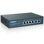 YuanLey 6 Port PoE Switch with 4 Port PoE+, 2 Uplink, 100Mbps, 78W 802.3af/at, Metal, Quiet, Unmanaged Plug and Play