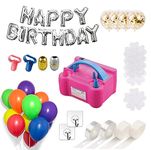 95 Pcs Electric Balloon Pump Set- Electric Air Balloon Blower, Balloon Inflator 110V 600W Portable Dual Nozzles- Ballon Arch Garland Kit with Tape Strip, Tying Tool, Dot Glue, Flower Clip for Party Decoration