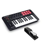 MIDI Controller Bundle - 25-Key USB MIDI Keyboard Controller with Beat Pads, Sustain Pedal and Software Suite - M-Audio Oxygen 25 MKV and SP-2