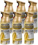 Rust-Oleum 342918-6PK Universal Spray Paint, Aged Metallic Vintage Gold