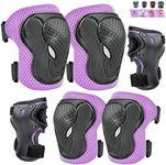 PHZ. Kids Knee Pads Elbow Pads Wrist Guards 6 in 1 Protective Gear Set for Inline Roller Skating Skateboarding Scooter BMX etc.